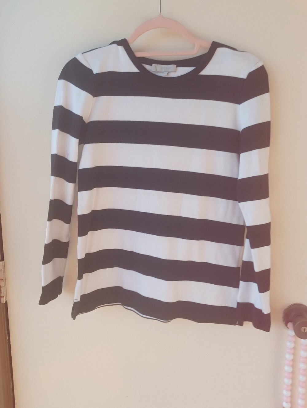 Striped Long-Sleeve Crewneck Top